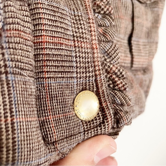 Vintage Y2K Juicy Couture Brown Plaid Quilted Puffer Vest Size P XS - Picture 3 of 12